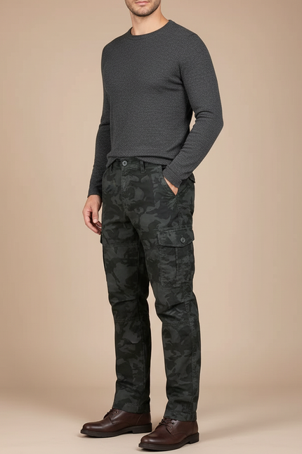 Pantalon Cargo Camouflage - Multicolore Toile
