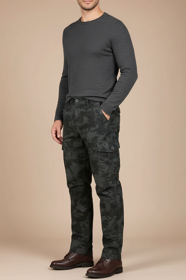 Pantalon Cargo Camouflage - Multicolore Toile