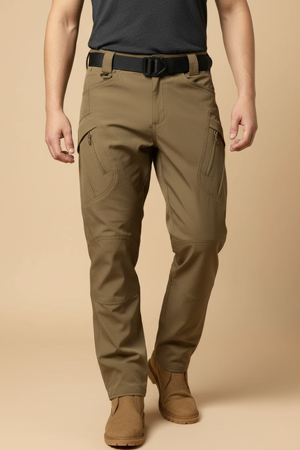 Pantalon Cargo Kaki Tactique Multipoches Homme - Polyester