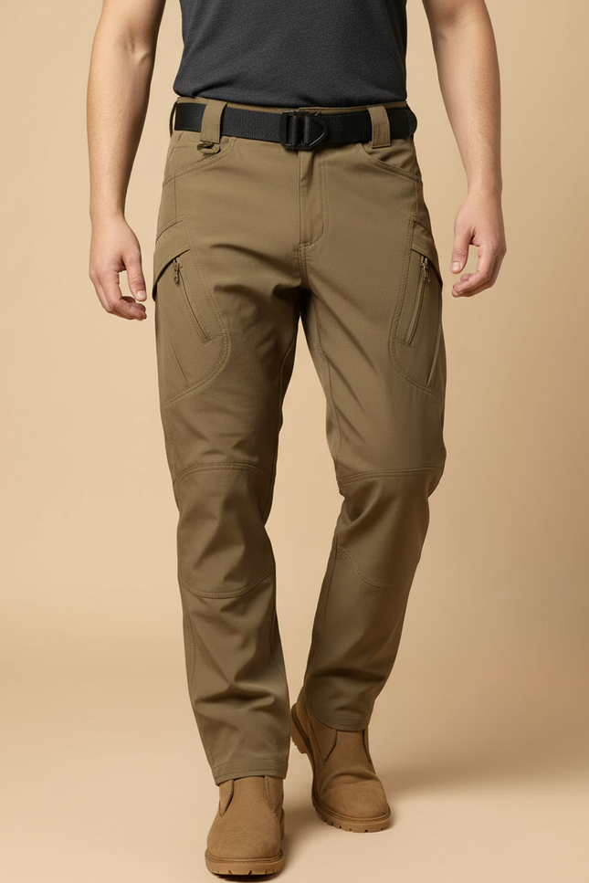 Pantalon Cargo Kaki Tactique Multipoches Homme - Polyester