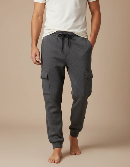 Pantalon Cargo Molleton Gris Homme Confortable Jogger
