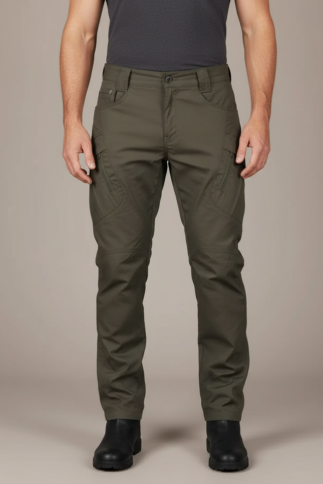Pantalon Cargo Vert Militaire Tactique Multipoches Homme - Kaki Polyester