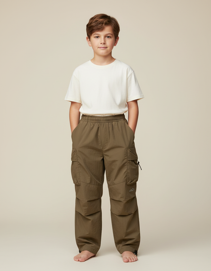 Pantalon Cargo Garçon Kaki Parachute - Polyester