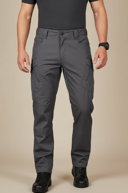Pantalon Cargo Gris Homme Tactique Multipoches Résistant - Polyester