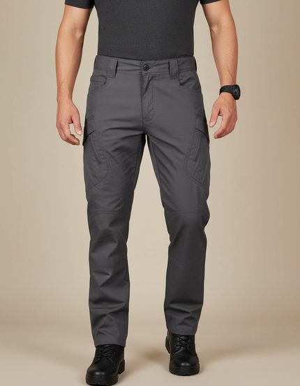 Pantalon Cargo Gris Homme Tactique Multipoches Résistant - Polyester