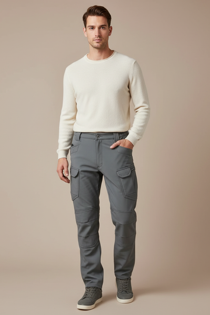 Pantalon Cargo Imperméable Homme - Gris Polyester