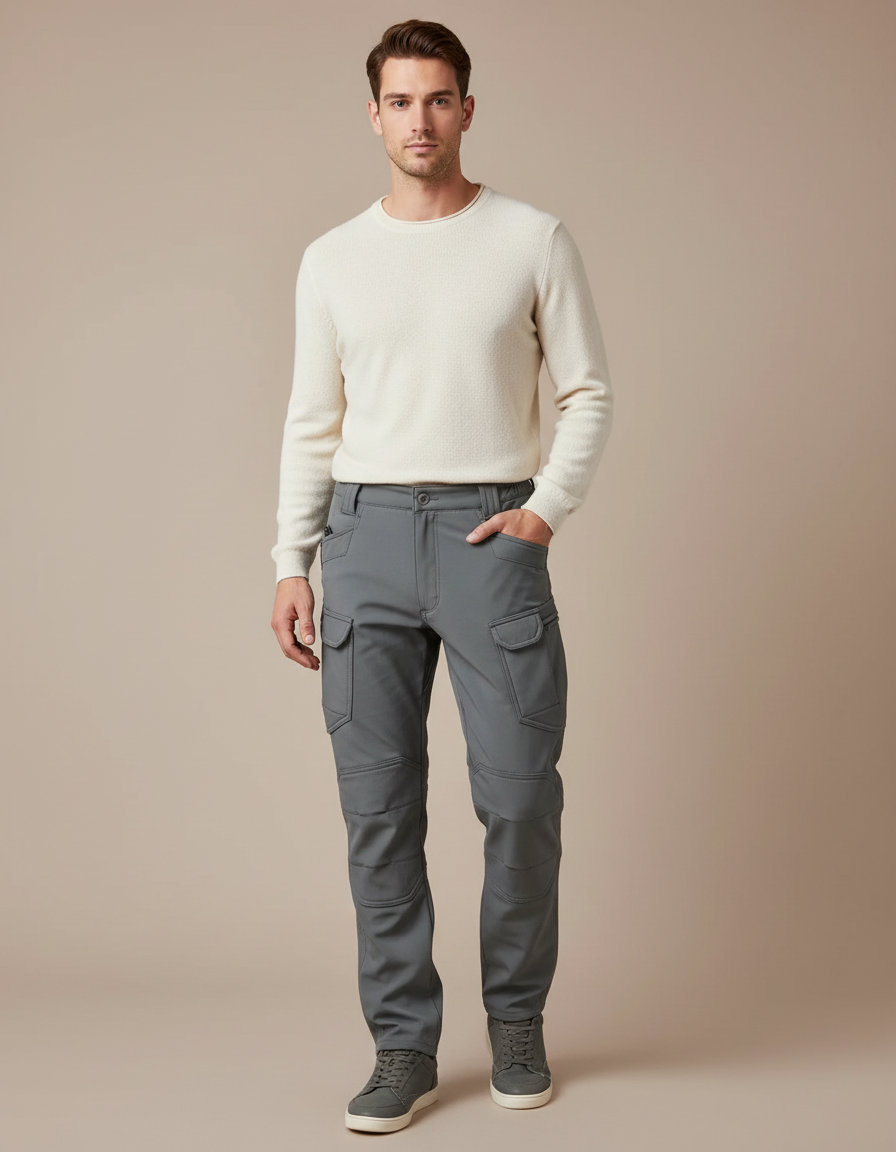 Pantalon Cargo Imperméable Homme - Gris Polyester