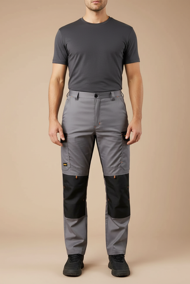 Pantalon Cargo Gris Multipoches Renforcé Respirant Homme - Toile