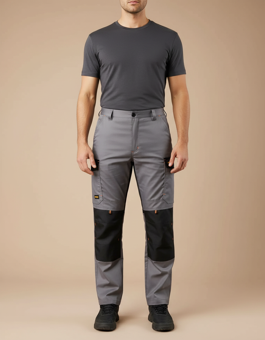 Pantalon Cargo Gris Multipoches Renforcé Respirant Homme - Toile
