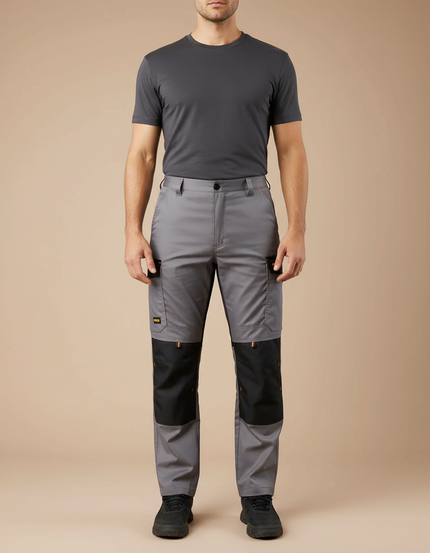 Pantalon Cargo Gris Multipoches Renforcé Respirant Homme - Toile