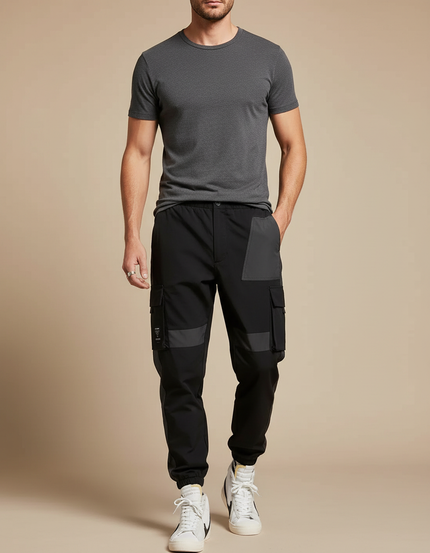 Pantalon Cargo Techwear - Noir Polyester