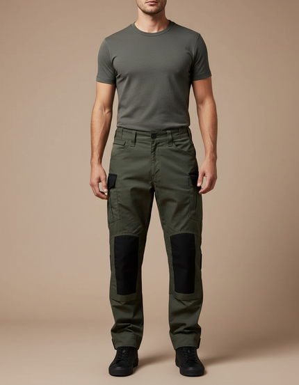 Pantalon Cargo Vert Militaire Tactique Renforcé Homme - Kaki Toile