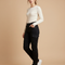 Pantalon Cargo Noir Slim Motard Femme - Toile