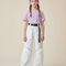 Pantalon Cargo Blanc Ample Zippé Streetwear Enfant - Toile
