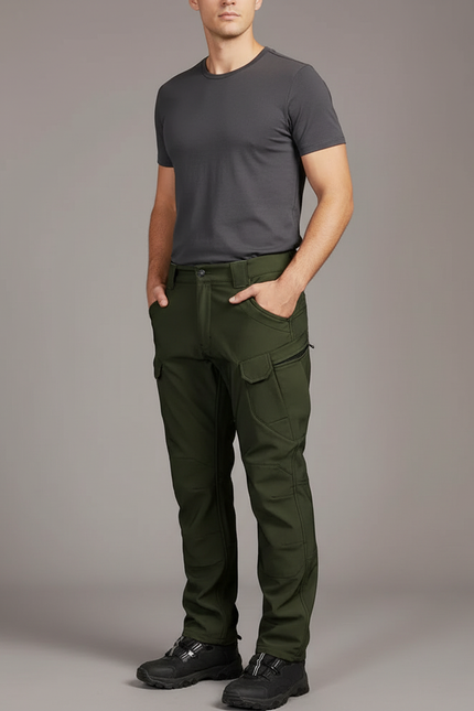Pantalon Cargo Stretch - Vert Polyester
