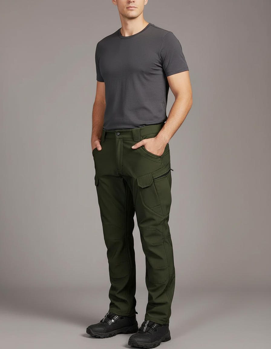 Pantalon Cargo Stretch - Vert Polyester