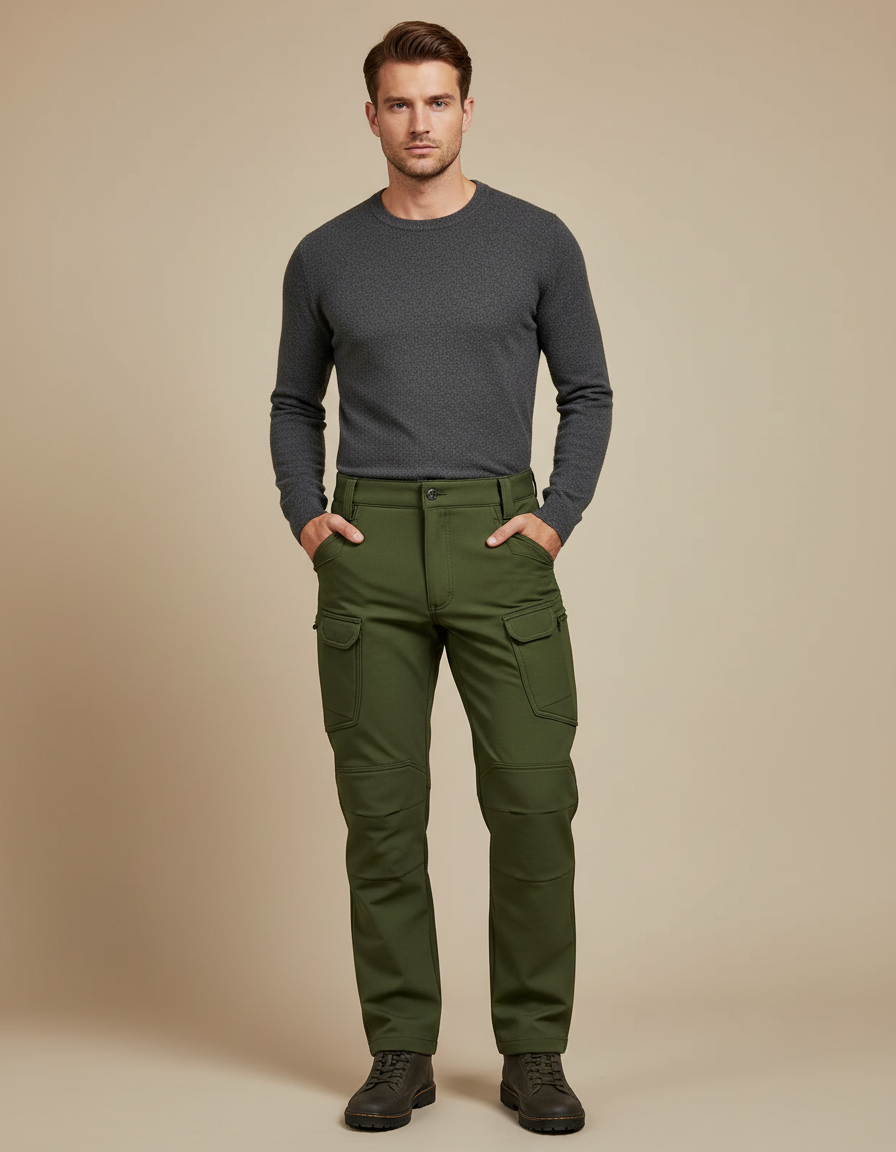 Pantalon Cargo Vert Militaire - Kaki Toile