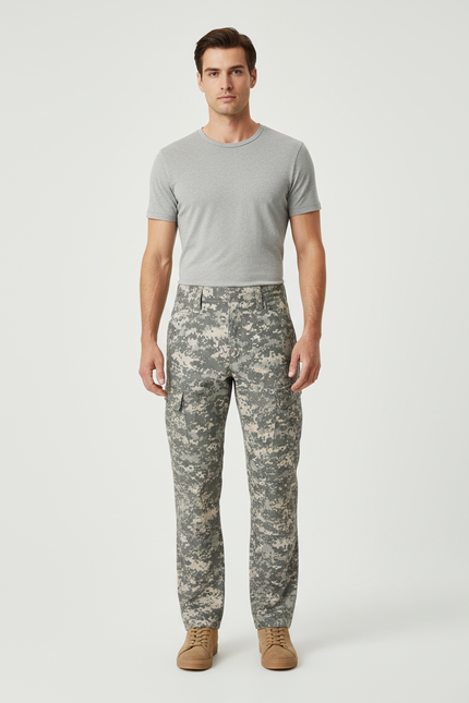 Pantalon Cargo Camouflage Militaire Décontracté Homme Multipoches - Multicolore Toile