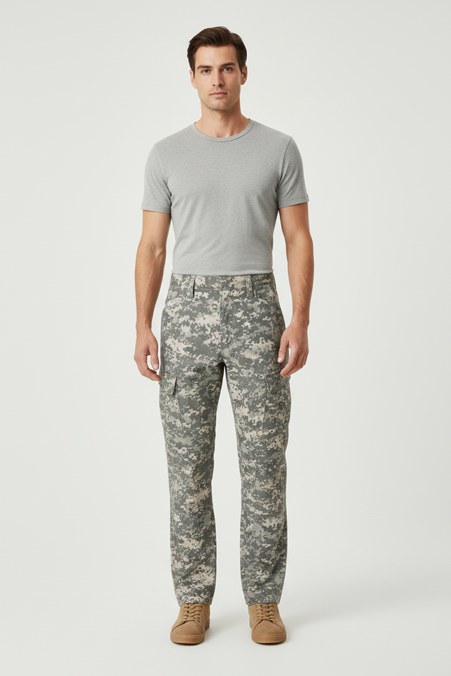 Pantalon Cargo Camouflage Militaire Décontracté Homme Multipoches - Multicolore Toile