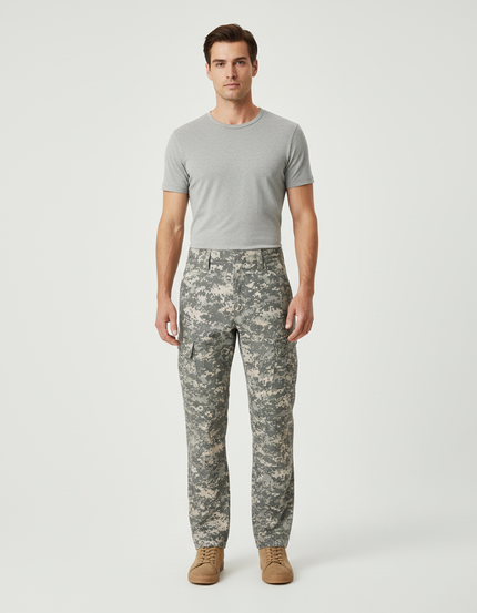 Pantalon Cargo Camouflage Militaire Décontracté Homme Multipoches - Multicolore Toile