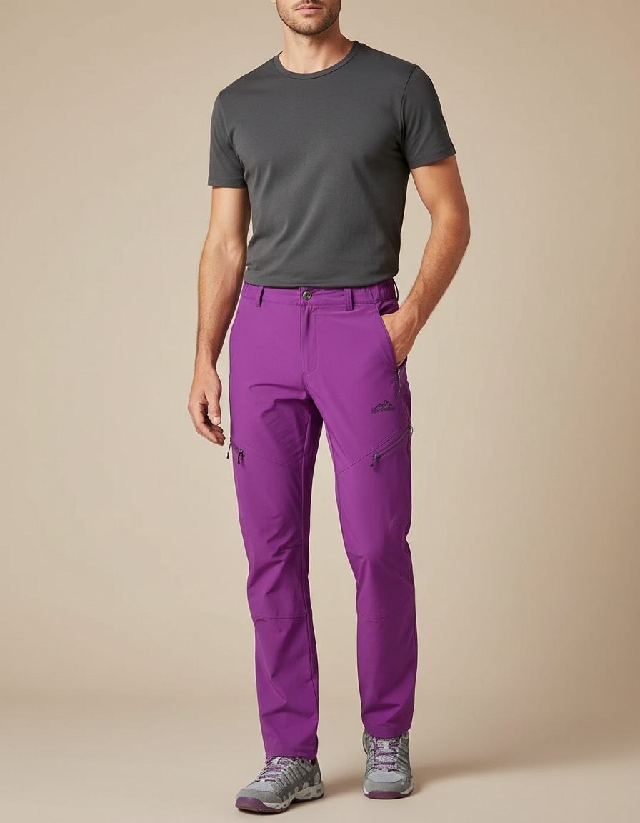 Pantalon Cargo Violet Homme Randonnée Séchage Rapide - Polyester