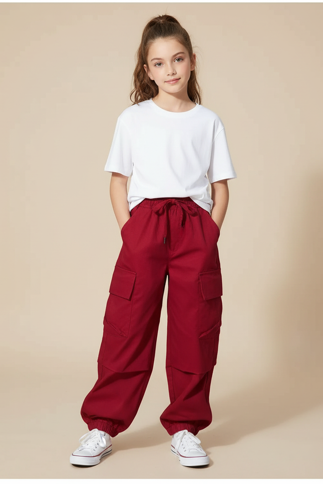 Pantalon Cargo Bordeaux - Gabardine