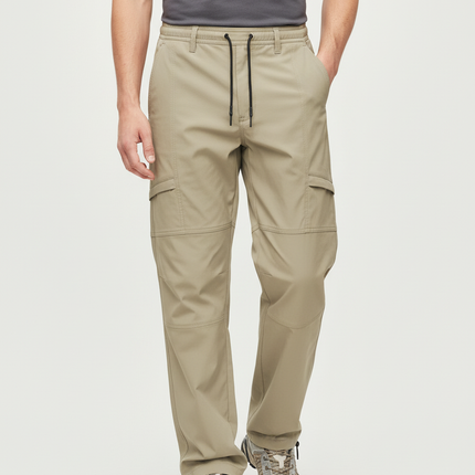 Pantalon Cargo Beige Décontracté Multipoches Homme Léger - Polyester