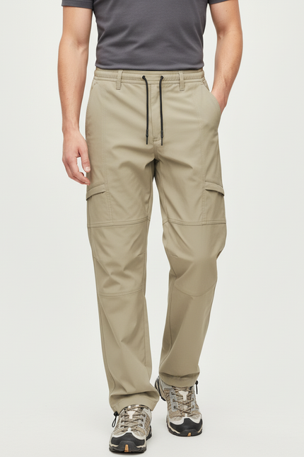 Pantalon Cargo Beige Décontracté Multipoches Homme Léger - Polyester
