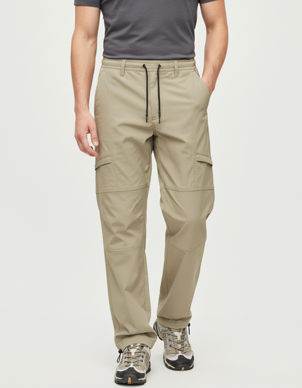 Pantalon Cargo Beige Décontracté Multipoches Homme Léger - Polyester