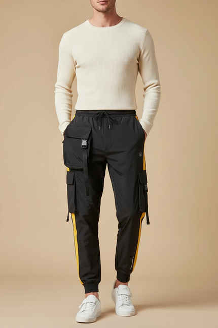Pantalon Cargo Jogger - Noir Polyester