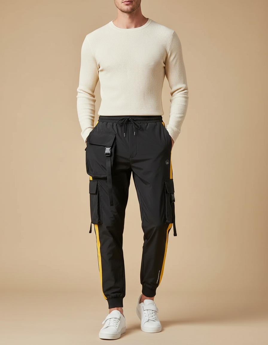 Pantalon Cargo Jogger - Noir Polyester