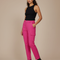 Pantalon Cargo Rose Fuchsia Femme Taille Élastique - Polyester