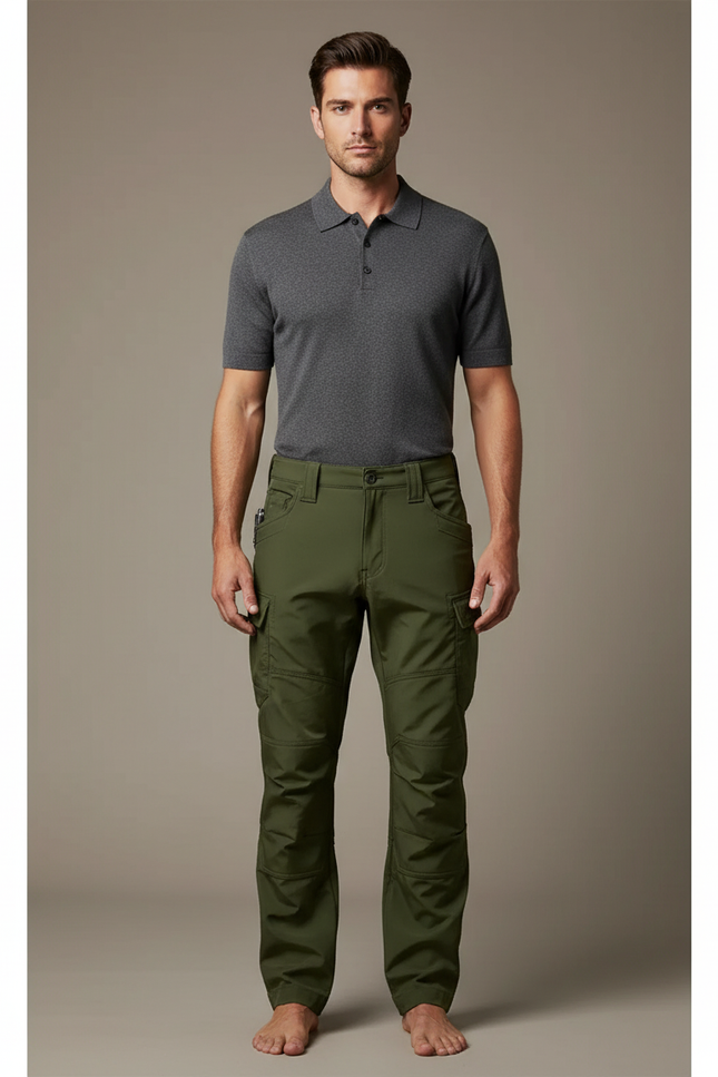 Pantalon Cargo Softshell - Kaki Polyester