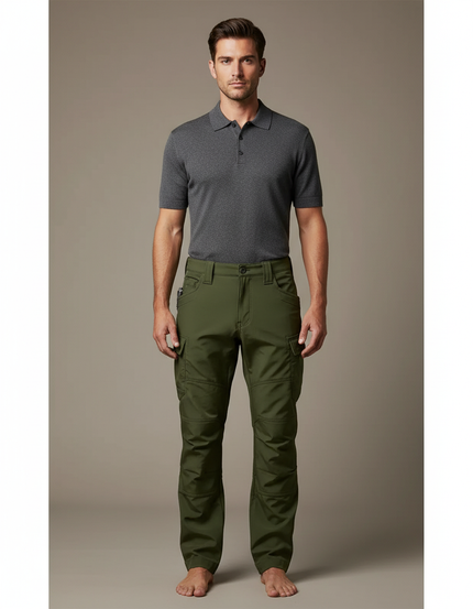 Pantalon Cargo Softshell - Kaki Polyester