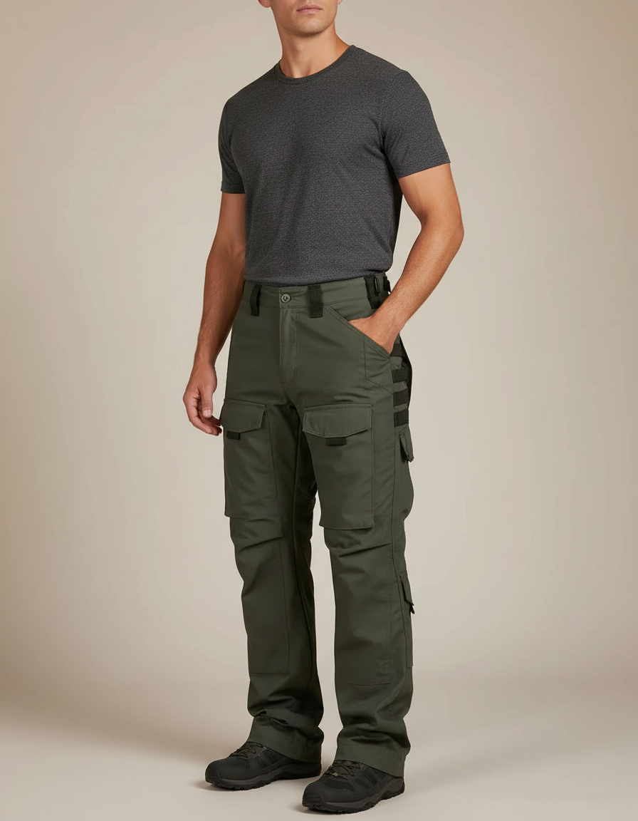 Pantalon Cargo Sécurité - Kaki Polyester