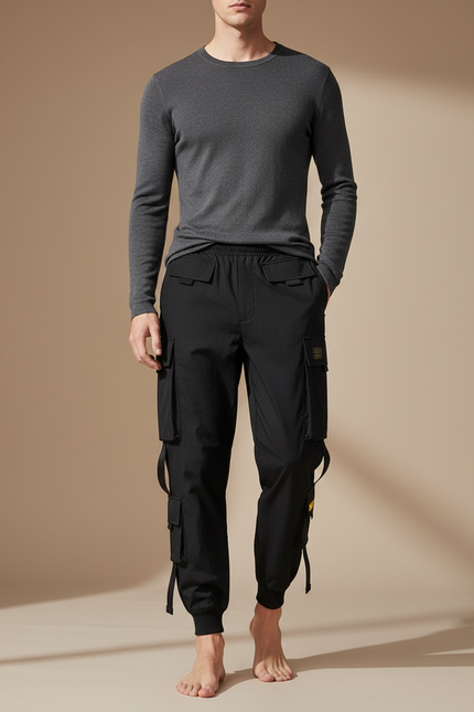 Pantalon Cargo En Nylon - Noir Polyester