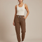 Pantalon Cargo Marron Jogger Fluide Femme Décontracté - Polyester
