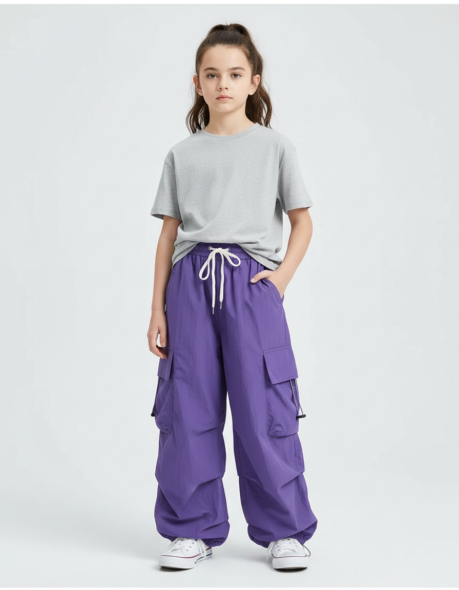 Pantalon Cargo Violet - Polyester