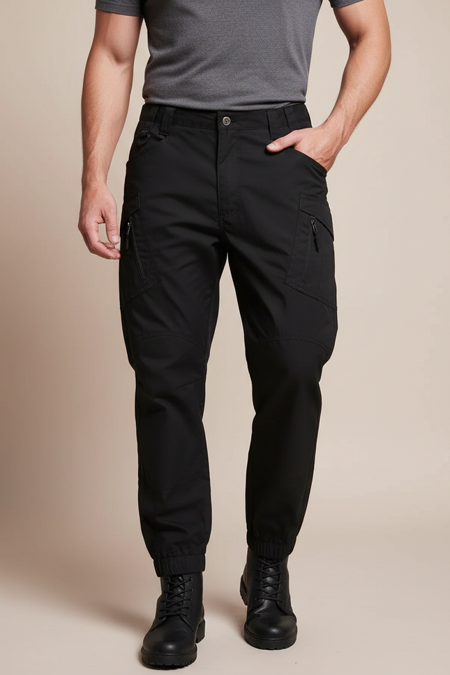 Pantalon Cargo Noir Homme Jogger Multi-Poches Tactique - Polyester