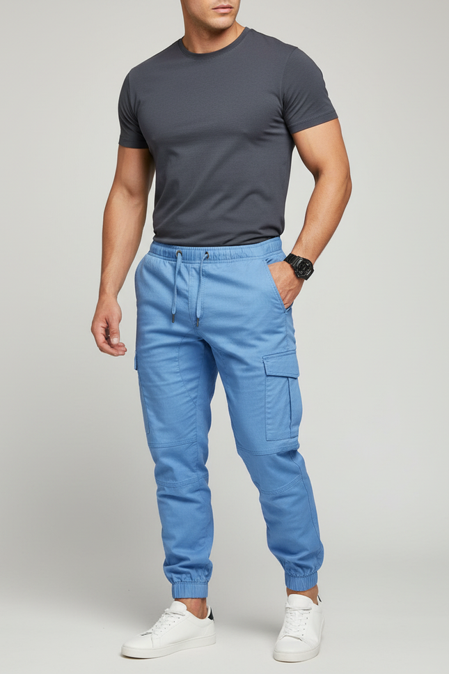 Pantalon Cargo Bleu Ciel - Toile