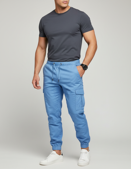 Pantalon Cargo Bleu Ciel - Toile
