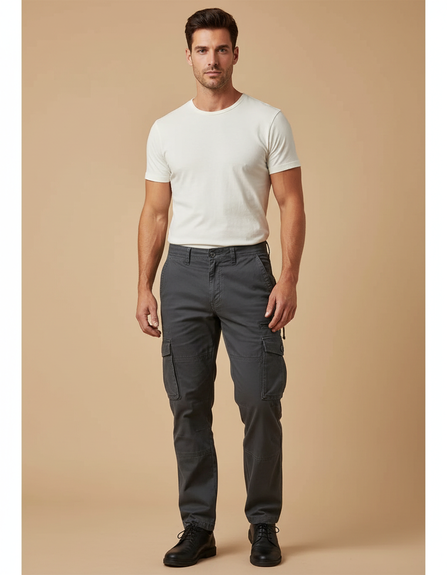Pantalon Cargo Gris - Toile