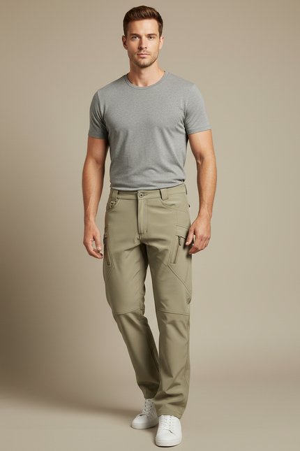 Pantalon Cargo Kaki Homme Léger Fonctionnel Randonnée - Polyester