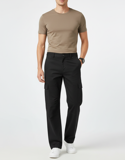 Pantalon Cargo Chic Homme - Noir Gabardine