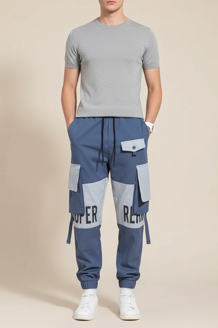 Pantalon Bleu Cargo - Polyester
