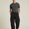 Pantalon Cargo Noir Ample Homme Léger Fluide - Polyester