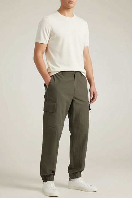 Pantalon Cargo Kaki Homme Léger Décontracté Jogger - Polyester