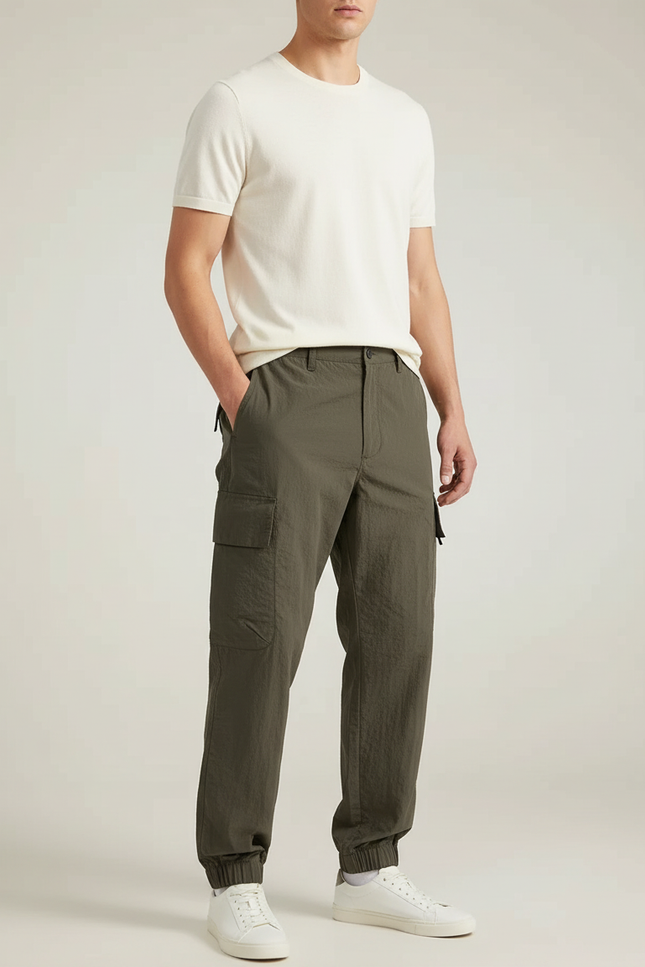 Pantalon Cargo Kaki Homme Léger Décontracté Jogger - Polyester