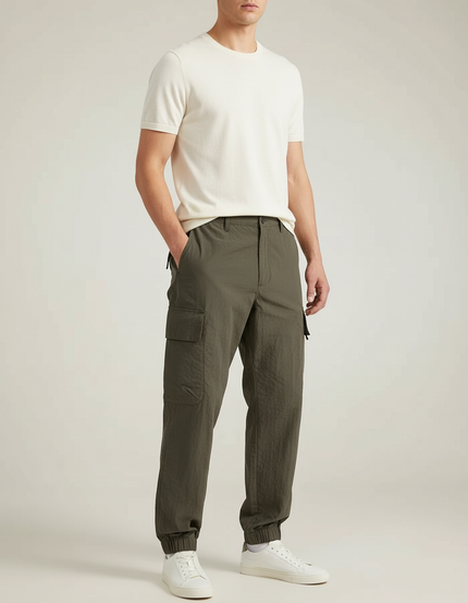 Pantalon Cargo Kaki Homme Léger Décontracté Jogger - Polyester