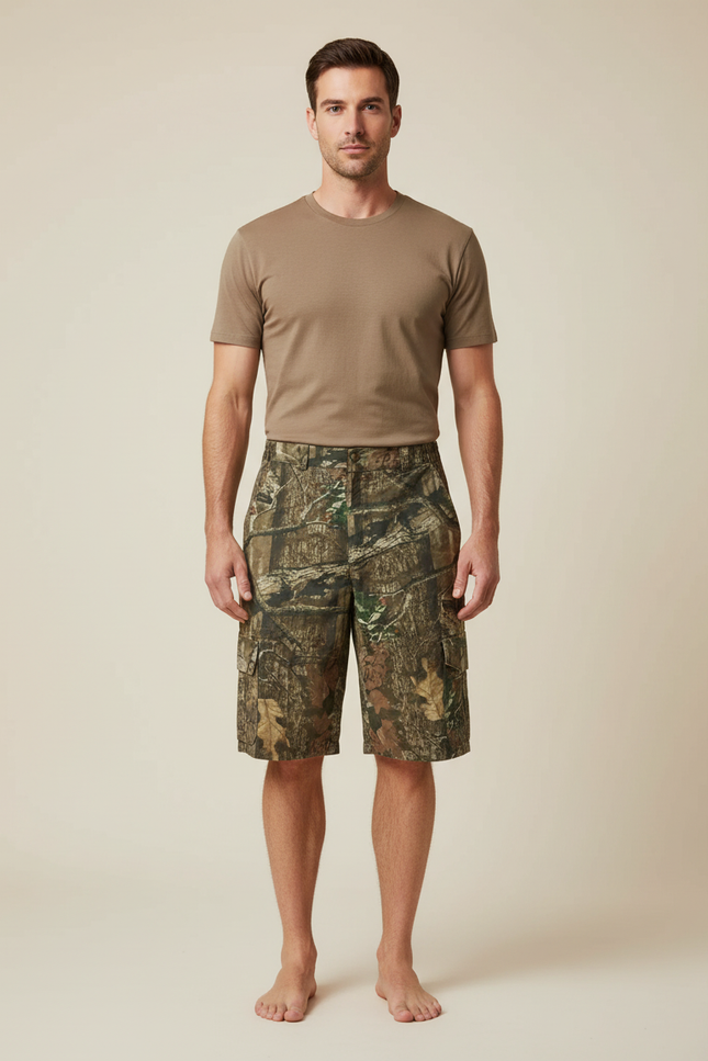 Pantalon Cargo Camouflage Naturel Coton Respirant Homme - Imprimé